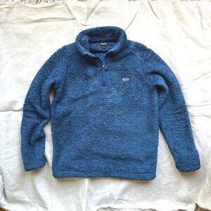 Patagonia Los Gatos fleece half zip blue xlg 14 kids unisex